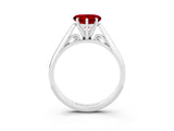 White gold Heart Cut Ruby Solitaire Engagement Ring with Cathedral Setting and Four-Prong Mount_33
