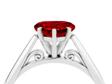 White gold Heart Cut Ruby Solitaire Engagement Ring with Cathedral Setting and Four-Prong Mount_34