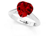 White gold Heart Cut Ruby Solitaire Engagement Ring with Cathedral Setting and Four-Prong Mount_37