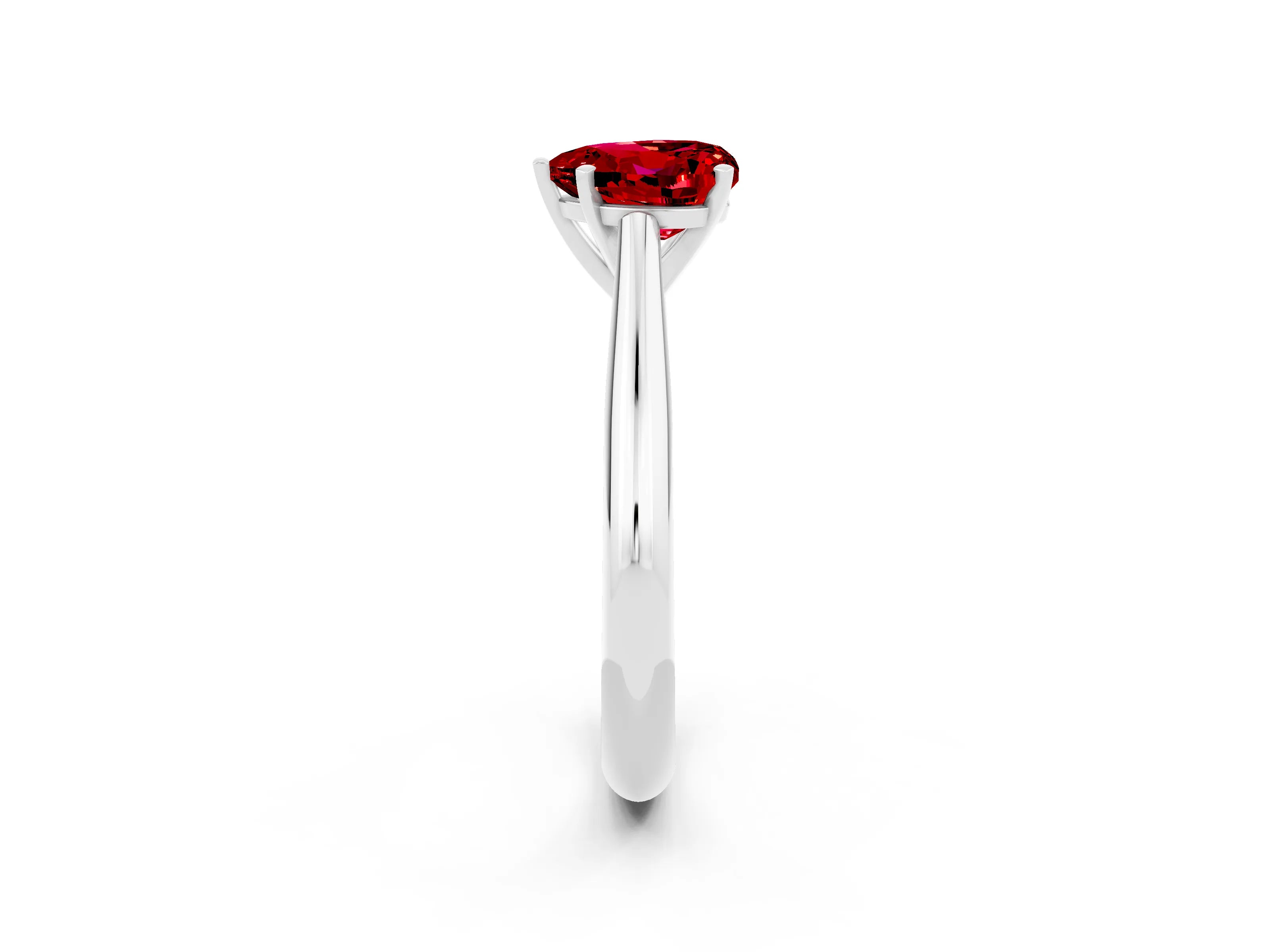 White gold Heart Cut Ruby Solitaire Engagement Ring with Cathedral Setting and Four-Prong Mount_50
