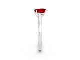 White gold Heart Cut Ruby Solitaire Engagement Ring with Cathedral Setting and Four-Prong Mount_98