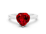 White gold Heart Cut Ruby Solitaire Engagement Ring with Classic Band and Four-Prong Setting_24