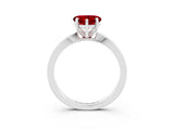 White gold Heart Cut Ruby Solitaire Engagement Ring with Classic Band and Four-Prong Setting_27