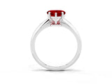 White gold Heart Cut Ruby Solitaire Engagement Ring with Classic Band and Four-Prong Setting_51