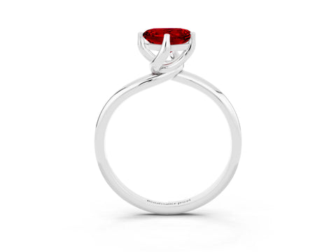 White gold Heart Cut Ruby Solitaire Engagement Ring with Four-Prong Setting and Classic Band_15