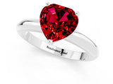 White gold Heart Cut Ruby Solitaire Engagement Ring with Round Band and Four-Prong Setting_1