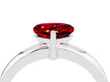 White gold Heart Cut Ruby Solitaire Engagement Ring with Round Band and Four-Prong Setting_4