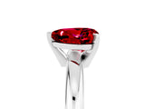 White gold Heart Cut Ruby Solitaire Engagement Ring with Round Band and Four-Prong Setting_5