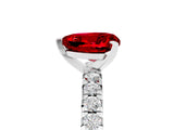 White gold Heart Cut Ruby Solitaire Pavé Engagement Ring with Round Band and Prong Setting_77