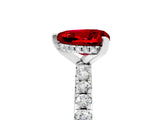 White gold Heart Cut Ruby Solitaire Ring with Round  Pavé Band and Four-Prong Setting_53