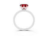White gold Heart Cut Ruby Solitaire Ring with Thin Band and Prong Setting_39