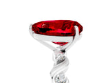 White gold Heart Cut Ruby Solitaire Twisted Band with Round  Accents and Prong Setting_17