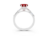 White gold Heart Cut Ruby Solitaire with Side Baguettes and Channel Set Band_3