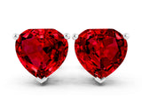 10K White Gold 0.56 Carat Heart Ruby Stud Earrings
