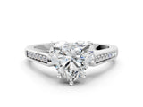 White gold Heart Cut Solitaire Cathedral Diamond Engagement Ring with Channel-Set Band and Four-Prong Setting_3