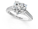 White gold Heart Cut Solitaire Cathedral Diamond Engagement Ring with Channel-Set Band and Four-Prong Setting_4