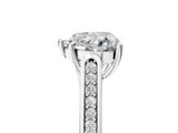 White gold Heart Cut Solitaire Cathedral Diamond Engagement Ring with Channel-Set Band and Four-Prong Setting_8