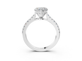White gold Heart Cut Solitaire Diamond Engagement Ring with Pave Band and Four-Prong Setting_200