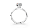 White gold Heart Cut Solitaire Diamond Engagement Ring with Twisted Pave Band and Four-Prong Setting_10