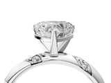 White gold Heart Cut Solitaire Diamond Engagement Ring with Twisted Pave Band and Four-Prong Setting_11