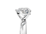 White gold Heart Cut Solitaire Diamond Engagement Ring with Twisted Pave Band and Four-Prong Setting_12