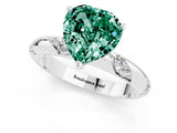 White gold Heart Cut Solitaire Diamond Engagement Ring with Twisted Pave Band and Four-Prong Setting_1
