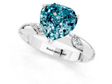 White gold Heart Cut Solitaire Diamond Engagement Ring with Twisted Pave Band and Four-Prong Setting_1