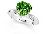 White gold Heart Cut Solitaire Diamond Engagement Ring with Twisted Pave Band and Four-Prong Setting_1