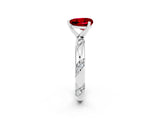 White gold Heart Cut Solitaire Diamond Engagement Ring with Twisted Pave Band and Four-Prong Setting_2