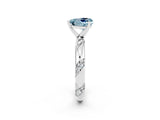 White gold Heart Cut Solitaire Diamond Engagement Ring with Twisted Pave Band and Four-Prong Setting_2