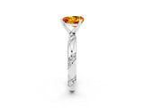 White gold Heart Cut Solitaire Diamond Engagement Ring with Twisted Pave Band and Four-Prong Setting_2