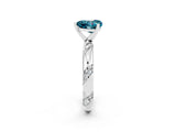 White gold Heart Cut Solitaire Diamond Engagement Ring with Twisted Pave Band and Four-Prong Setting_2