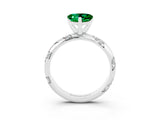 White gold Heart Cut Solitaire Diamond Engagement Ring with Twisted Pave Band and Four-Prong Setting_3