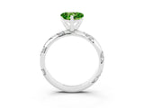 White gold Heart Cut Solitaire Diamond Engagement Ring with Twisted Pave Band and Four-Prong Setting_3