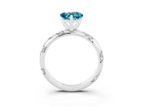 White gold Heart Cut Solitaire Diamond Engagement Ring with Twisted Pave Band and Four-Prong Setting_3