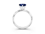 White gold Heart Cut Solitaire Diamond Engagement Ring with Twisted Pave Band and Four-Prong Setting_3