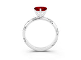 White gold Heart Cut Solitaire Diamond Engagement Ring with Twisted Pave Band and Four-Prong Setting_3