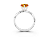 White gold Heart Cut Solitaire Diamond Engagement Ring with Twisted Pave Band and Four-Prong Setting_3
