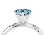 White gold Heart Cut Solitaire Diamond Engagement Ring with Twisted Pave Band and Four-Prong Setting_4