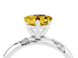 White gold Heart Cut Solitaire Diamond Engagement Ring with Twisted Pave Band and Four-Prong Setting_4