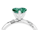 White gold Heart Cut Solitaire Diamond Engagement Ring with Twisted Pave Band and Four-Prong Setting_4