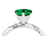 White gold Heart Cut Solitaire Diamond Engagement Ring with Twisted Pave Band and Four-Prong Setting_4