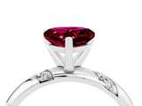 White gold Heart Cut Solitaire Diamond Engagement Ring with Twisted Pave Band and Four-Prong Setting_4