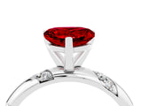White gold Heart Cut Solitaire Diamond Engagement Ring with Twisted Pave Band and Four-Prong Setting_4