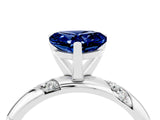 White gold Heart Cut Solitaire Diamond Engagement Ring with Twisted Pave Band and Four-Prong Setting_4