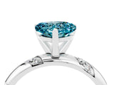 White gold Heart Cut Solitaire Diamond Engagement Ring with Twisted Pave Band and Four-Prong Setting_4
