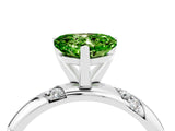 White gold Heart Cut Solitaire Diamond Engagement Ring with Twisted Pave Band and Four-Prong Setting_4