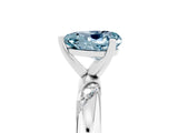 White gold Heart Cut Solitaire Diamond Engagement Ring with Twisted Pave Band and Four-Prong Setting_5