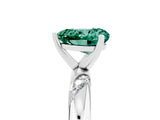 White gold Heart Cut Solitaire Diamond Engagement Ring with Twisted Pave Band and Four-Prong Setting_5