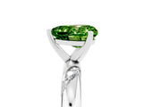 White gold Heart Cut Solitaire Diamond Engagement Ring with Twisted Pave Band and Four-Prong Setting_5